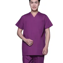 Новинка размера плюс, мужская летняя униформа для медсестры с v-образным вырезом, медицинский набор одежды с коротким рукавом, хлопковая Хирургическая Одежда