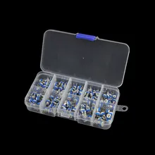 100 шт./кор. RM065 угольный осажденный горизонтальный подстроечный потенциометр кабельные наконечники в наборе для 10 значений переменный резистор 500R-1 M