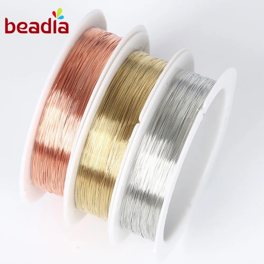 

New Arrival 0.2/0.25/0.3/0.4/0.5/0.6/0.8/1.0mm Silver Gold Copper Wire DIY Bracelet Earring Jewelry Findings Craft Beading Wire