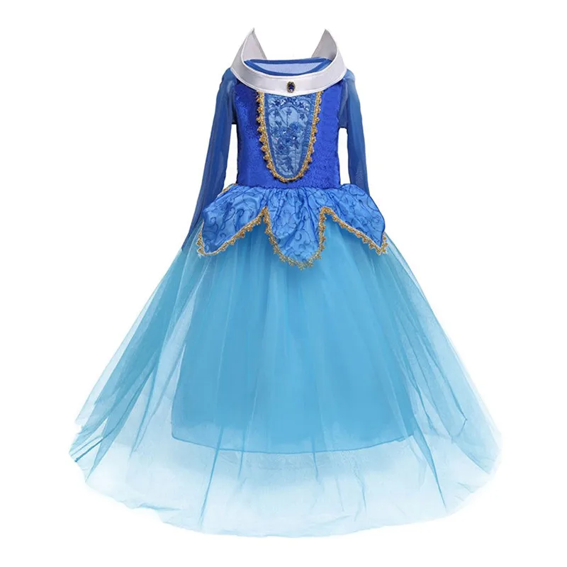 Платье принцессы Золушки для девочек; платье Эльзы для костюмированной вечеринки; маскарадный костюм на Хэллоуин; костюм Софии Жасмин; Карнавальная одежда для детей - Цвет: Dress 18