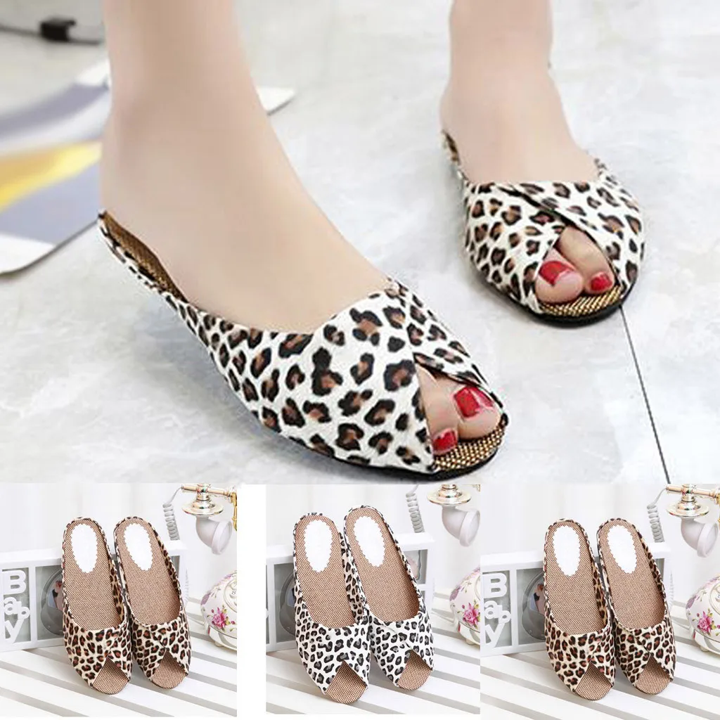 

Women's Fashion Casual Fish Mouth Low Heels Leopard Square Heel Shoes Sandals Spring Leisure Solid Color Sandal travel Apr 15