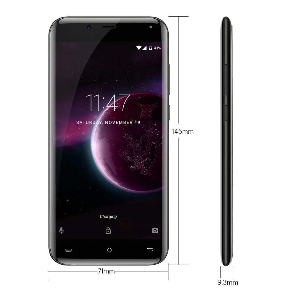 Cubot Magic телефон 5 0 &quotизогнутые Дисплей оригинальной ОС Android 7 MT6737 4 ядра 3 ГБ + 16 Гб