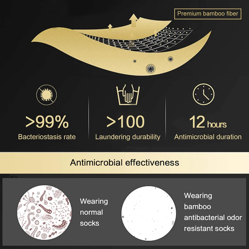 LifeWheel 6 пар/лот бамбуковые антибактериальные дышащие мужские носки средней длины Повседневные носки