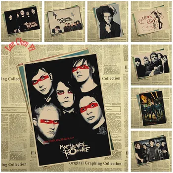 

My Chemical Romance Band Classic Nostalgic Matte Kraft Paper Poster Office Gift Room Dining Home Decor wall sticker Design