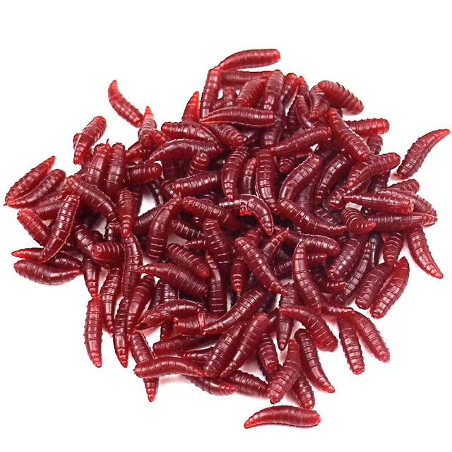 100 pcs 1.5cm 0.12g Maggot Grub Soft Lure Protein Soft Bait Worm