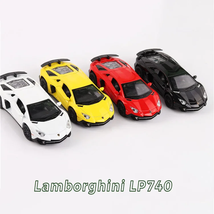 

1:32 Alloy Die-casting Back Force Children's Toy Car Super Sports Car LP740 Sound And Light Decoration Model