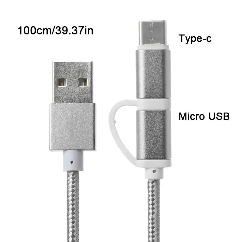 2в1 автомобильный Micro usb type C кабель передачи данных для быстрой зарядки для samsung Oneplus Xiaomi huawei htc SONY Автомобильный Кабель