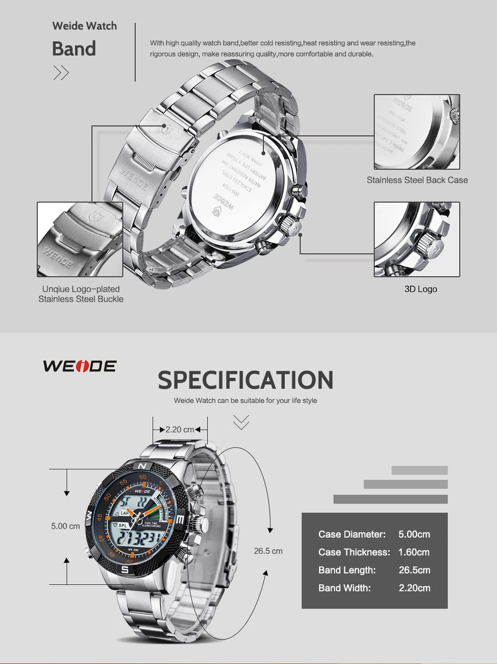 WEIDE часы для улицы мужские спортивные часы аналогово-цифровые с дисплеем 30 м Водонепроницаемые многофункциональные Relogio Mascul подарочная коробка