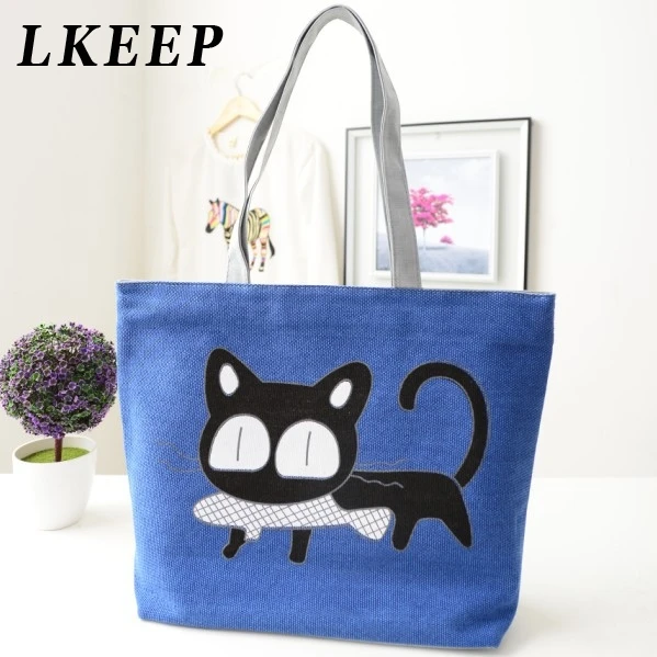 New Fashion Trend Cat Print Apparel Shoulder Bag Hot Sale Woman Messenger Handbag Big Shopping Bags | Багаж и сумки