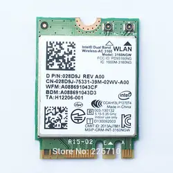 Dual Band 3160ngw NGFF M.2 Wi-Fi карты + Bluetooth 4.0 433 Мбит/с для Intel Беспроводной-AC 3160ac ДПН: 028d9j