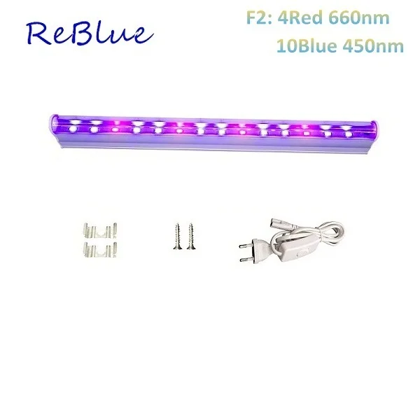 ReBlue Led Grow светильник расти светодиодные лампы 7 Вт растительная лампа для выращивания светильник для растений полный спектр для выращивания растений в помещении AC220V T5 лампы для растений - Испускаемый цвет: 1Pcs 4Red10Blue