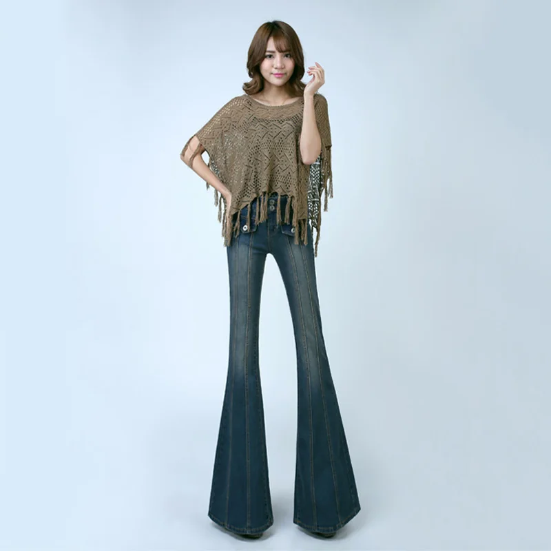 Г. Весна лето-осень Для женщин женские узкие джинсы расклешенные брюки для детей длинные штаны из денима Стиль повседневные джинсы W430
