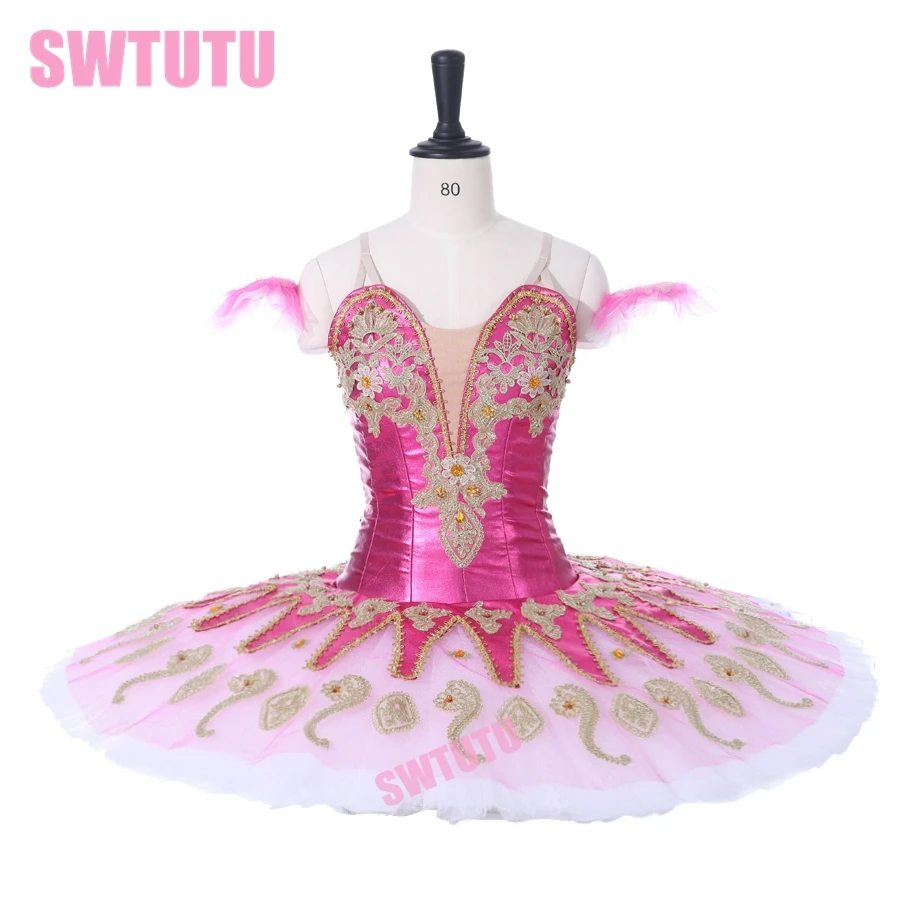

News rose red peformance ballet tutu princess florina women pancake ballet tutu professional ballet stage costume BT9134G