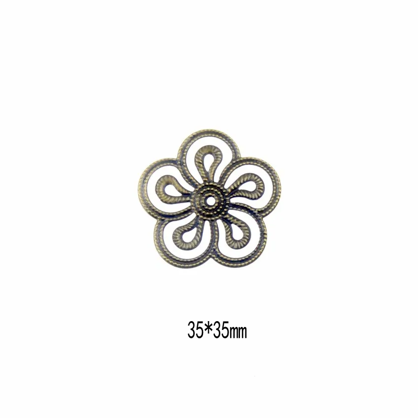 Flower 3 10 шт. античный бронзовый цвет металлический цветок филигранные Обертывания Разъемы ремесла подарок украшения DIY ювелирных изделий - Цвет: Flower 3