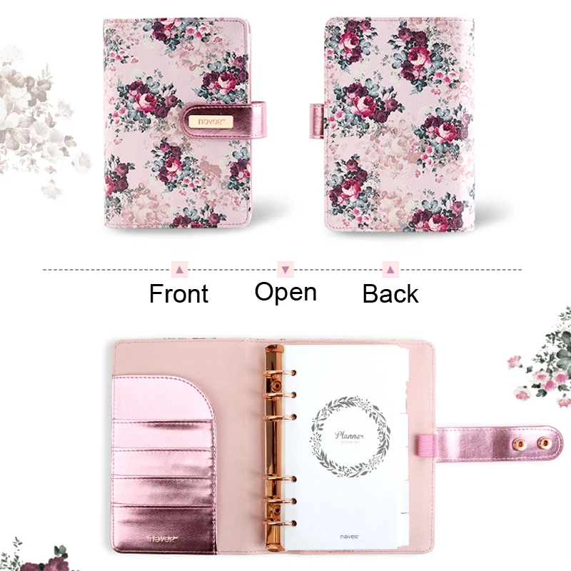 NEVER stationery rose series spiral notebook 2019 agenda organizer A6 planner personal diary book office and school supplies NEVER stationery rose series spiral notebook 2019 agenda organizer A6 planner personal diary book office and school supplies