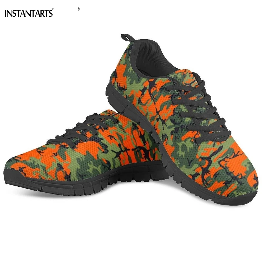 camo and orange sneakers