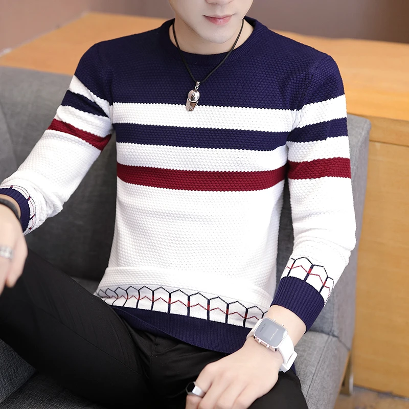 Men Sweater Thin 2019 New Arrival Autumn And Winter Male Knitted Pullover Sweater Teenage Boys 