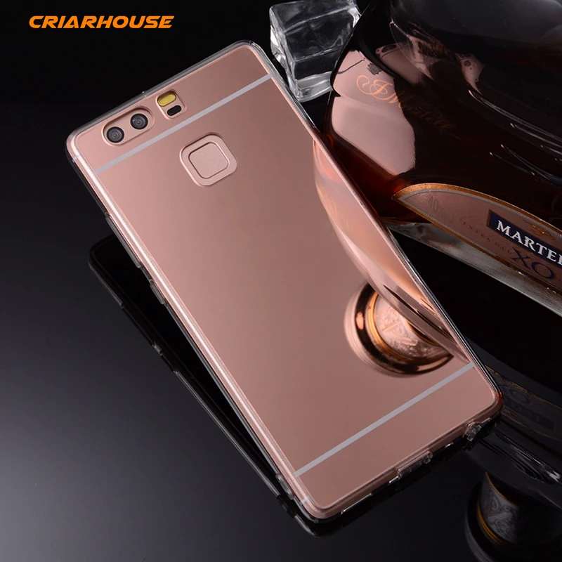 CRIAR HOUSE Mirror Gold Plating Soft TPU Silicone Case Protector Shell Cover For Huawei Ascend P8 P9 Lite Mini Back Funda Cases |