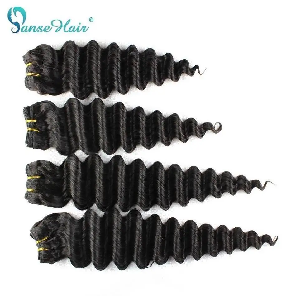 Panse Hair Brazilian Hair Bundles 4PCS Per Lot Weaving Deep Wave 100% Human Hair Non Remy Extension Customized 8 To 30 Inchs