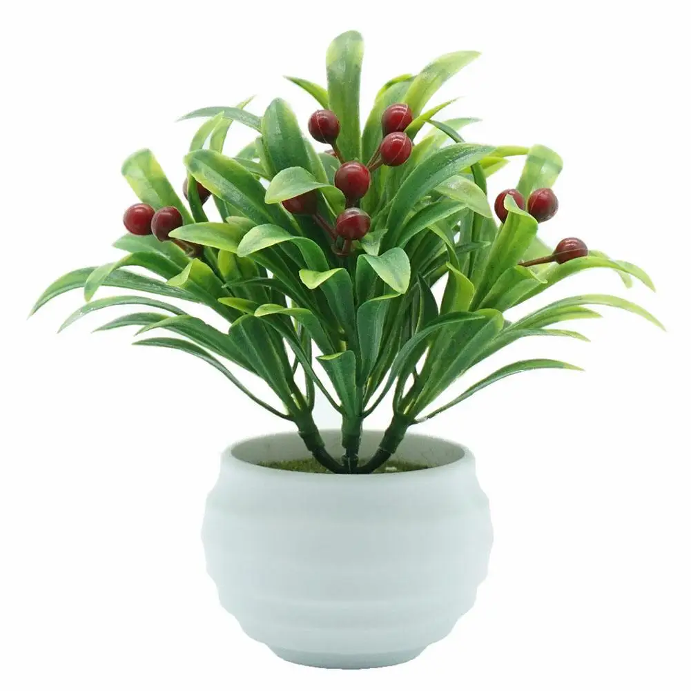 

Artificial Flower Berry Potted Bonsai Living Room Garden Desk Furniture Decor