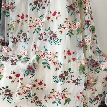 

1 yard Delicate Floral Embroidered Lace Fabric by Yard Flower Lace Mesh Flower Lace Gauze for Dress Gown Prom Dress Costumes