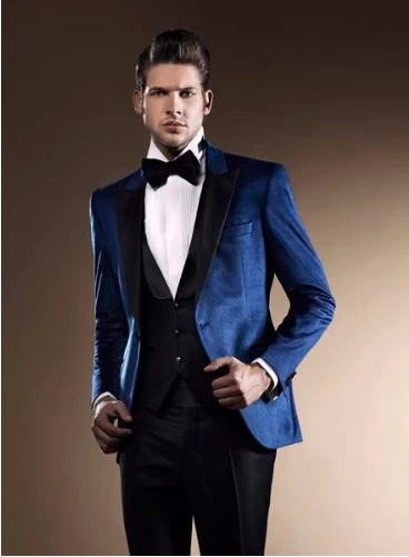 

New Arrival One Button Groomsmen Peak Lapel Groom Tuxedos Men Suits Wedding/Prom Best Man Blazer ( Jacket+Pants+Vest+Tie)A129