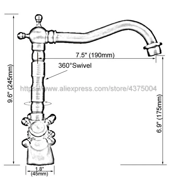 Black Oil Rubbed Bronze Gold Color Brass Bathroom Basin Faucet Double Cross Handle Single Hole Hot and Cold Tap Nnf808
