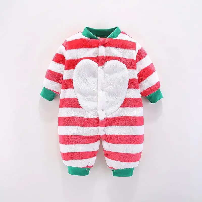 Осенний комбинезон для новорожденных мальчиков и девочек, одежда из полиэстера с героями мультфильмов, зимняя теплая верхняя одежда для малышей, пижама с капюшоном - Цвет: sjred