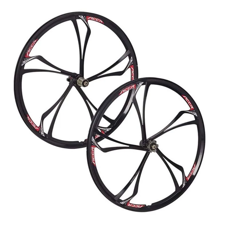 

MAGNESIUM black alloy front real wheels suit MTB MOUNTAIN BIKE with cassette wheels fit 26inch bicycle gear set compatible