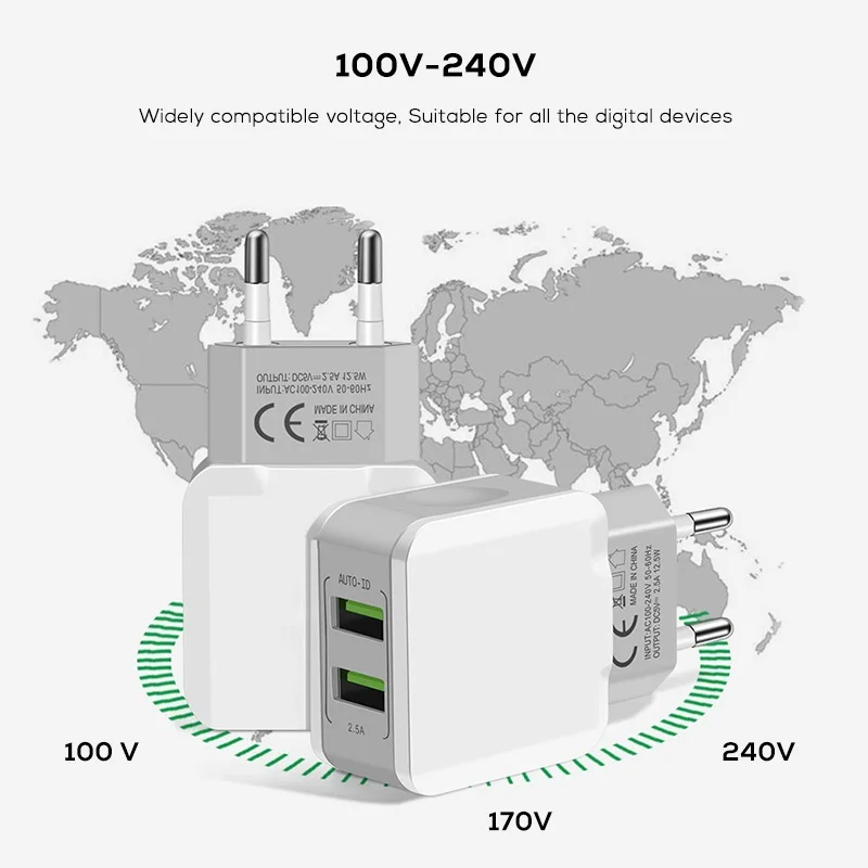 SUPTEC شاحن USB مزدوج سريعة تهمة الهاتف المحمول الاتحاد الأوروبي جدار مهايئ شاحن ل فون X 8 7 باد سامسونج S9 S8 هواوي شياو mi mi 9