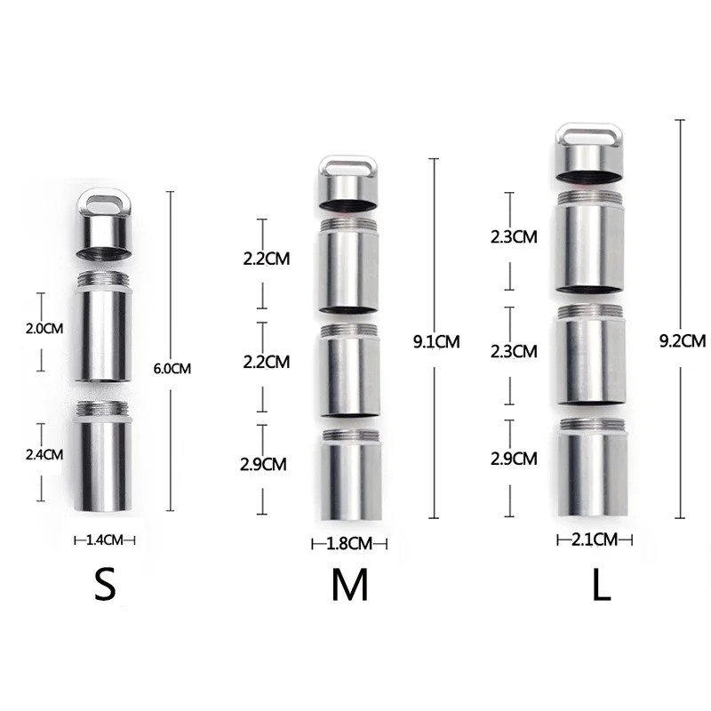 Открытый многослойный Кемпинг мульти комбинация для хранения таблеток Карманный бак водонепроницаемый Нержавеющая сталь бутылка медицина герметичный Бо