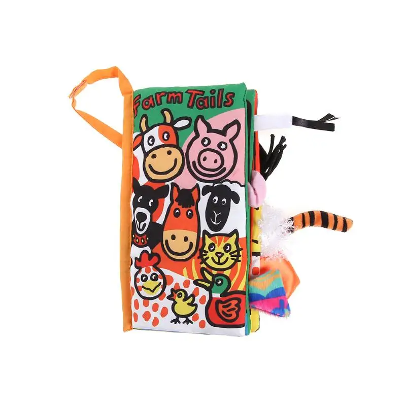 

Baby Soft Cloth Book Cartoon Animal Kids Toys Early Children Infant Development Educational Learning Unfolding Activity Book
