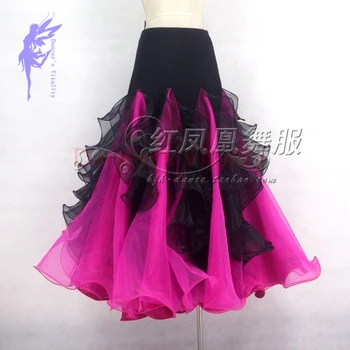

New style Ballroom dance costumes sexy spandex crimping ballroom dance skirt for women ballroom dance skirts S-4XL