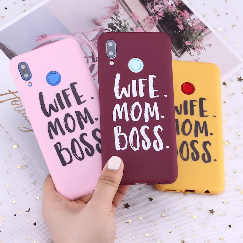 

For Huawei Honor Mate 10 20 Nova P20 P30 P Smart Classic Wife Mom Boss Girl Candy Silicone Phone Case Cover Capa Fundas Coque