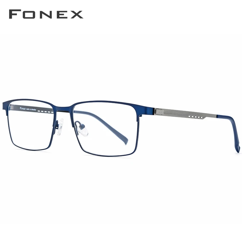 Мужские очки из сплава FONEX Ультралегкая квадратная оправа для близорукости по