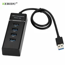 KEBIDU высокоскоростной 4 порта USB 3,0 концентратор USB разветвитель портативный usb-порт usb-хаб для Apple Macbook Air ноутбук ПК планшет высокая скорость