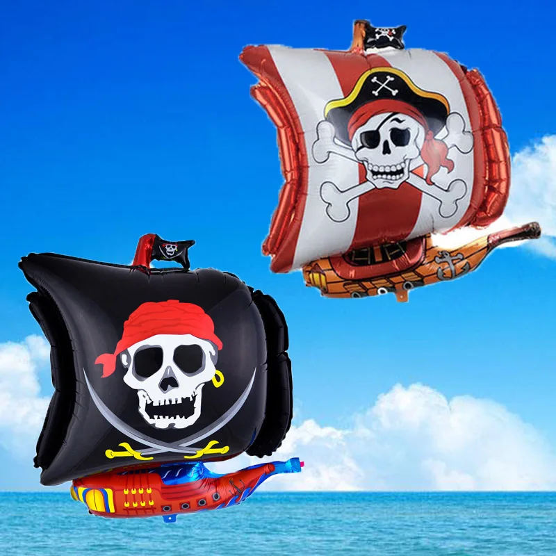 

PHLUMY 54*68cm Pirate Ship Foil Balloon Irregular Corsair Balloon Sea Rover Balloon For Halloween Party Decoration Cartoon