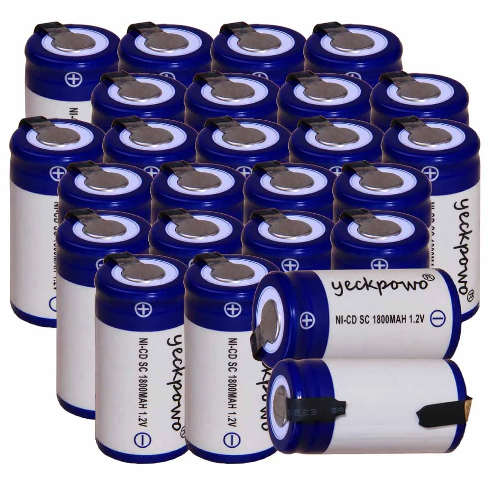 

Lowest price 25 piece SC battery 1.2v batteries rechargeable 1800mAh nicd battery for power tools akkumulator