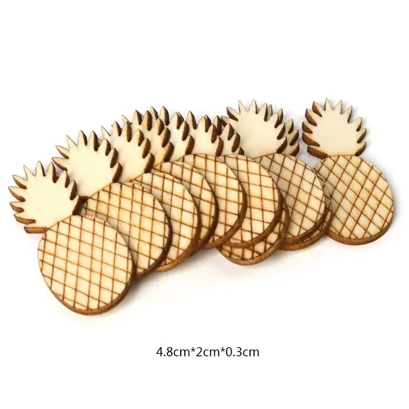 10pcs Pineapple Wooden Slices Crafts DIY For Handmade Scrapbook Home Decoration Ornaments Embellishment