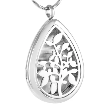 

MJP0003 Relax Oneself Aromatherapy Perfume Lockets, Tree of Life Water Drop Pendant Essential Oil Diffuser Necklace