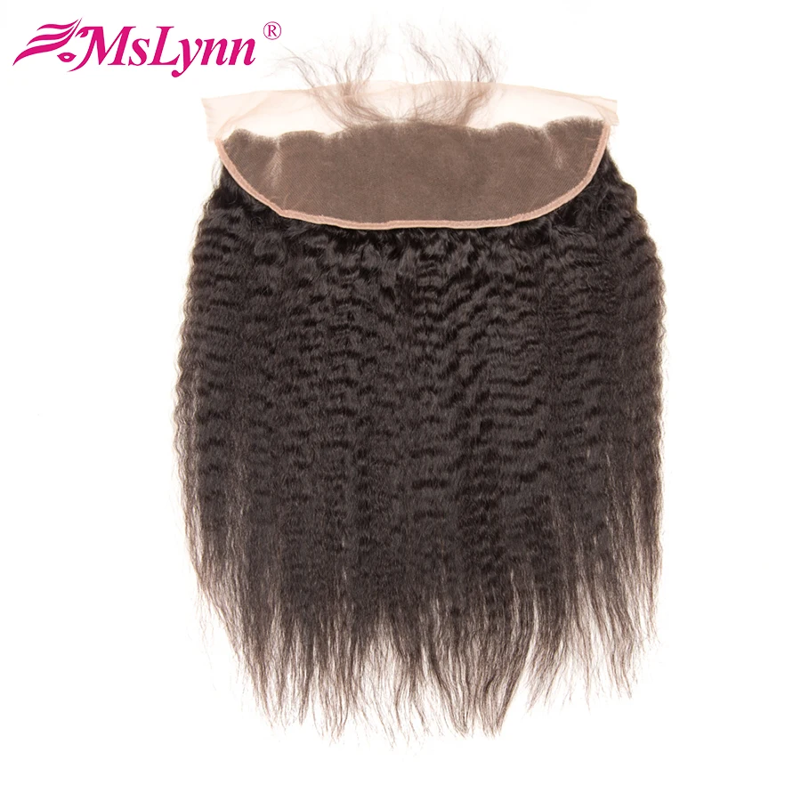 altMslynn Kinky Straight Hair Bundles With Closure Malaysian Hair 3 Bundles Human Hair With Lace Frontal Closure Non Remy Hair