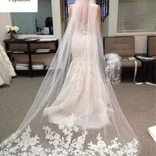 Кружевная Свадебная длинная вуаль, белая, 3 метра, 10 м, свадебная вуаль с гребнем, фата невесты, сетчатая вуаль для невесты, WAS10048