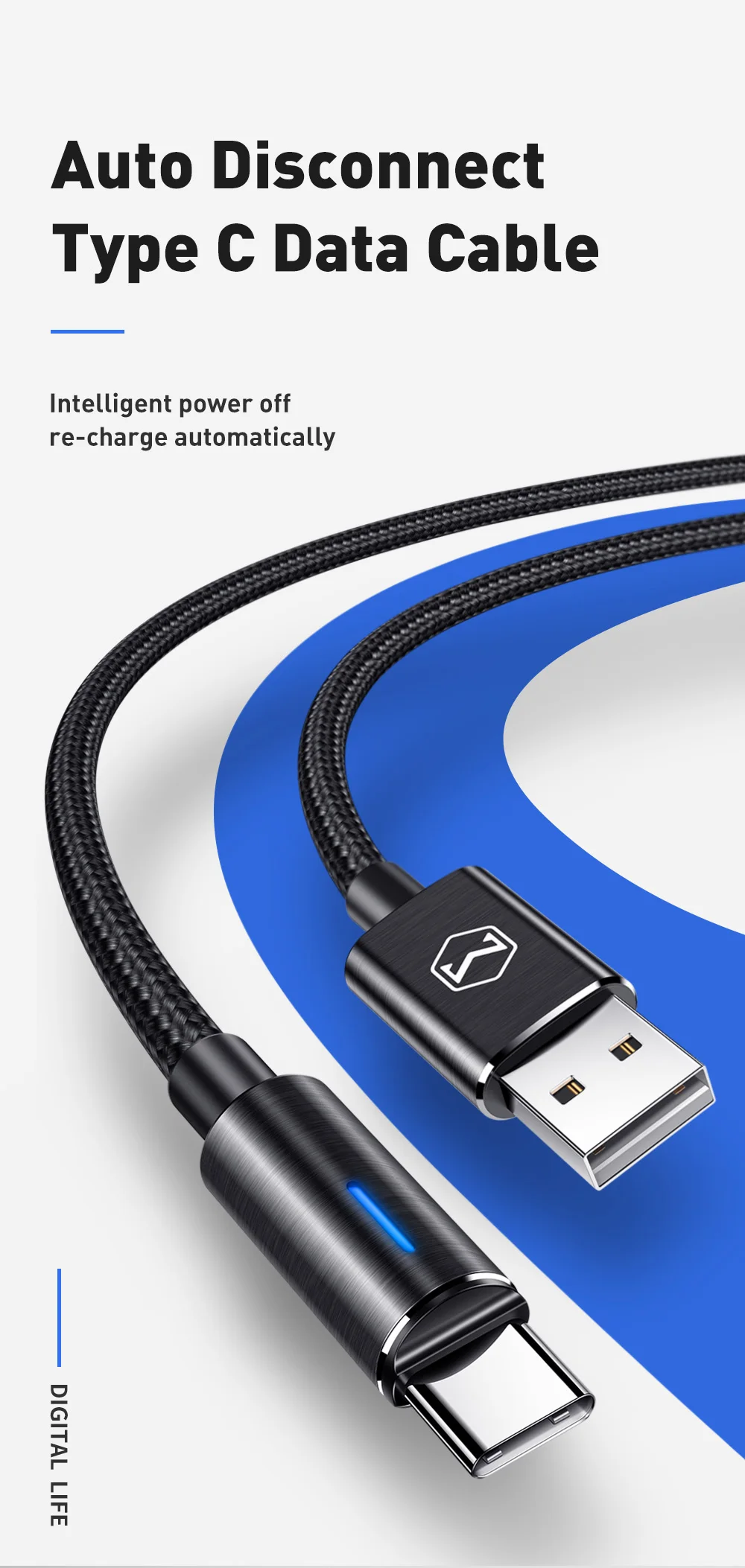 Mcdodo usb type C 2A QC3.0 кабель для быстрой зарядки и передачи данных, шнур зарядного устройства для xiaomi redmi note 7 samsung huawei P30 Pro USB провод