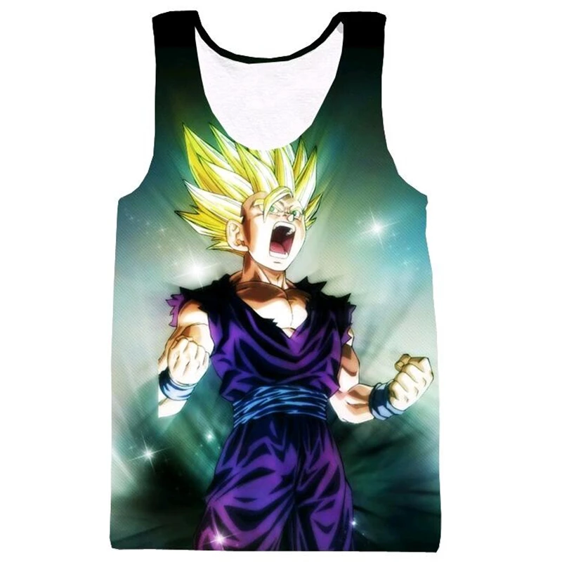 

Newest Anime Dragon Ball Z Super Saiyan Tank Tops Goku/Vegeta/Majin Buu/Brolly Print Tank tops Men Women Hipster 3D casual Vest