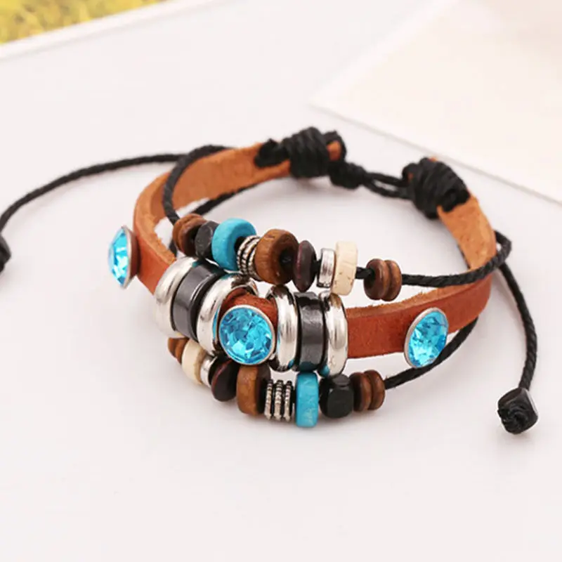 Buy Bohemia Ethnic Bracelet Multilayer Genuine Leather