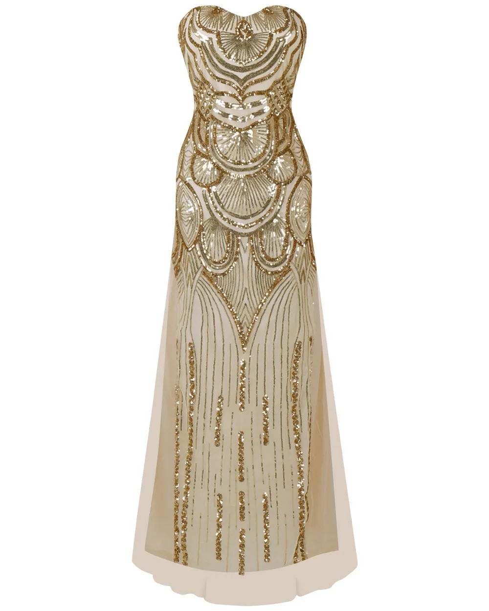 

2019 Elegant Wedding Party Dress vestido de festa Vintage 1920S Flapper Sequined Long Evening Prom Gowns Spandex Maxi Dress