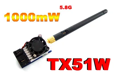

FPV 5.8G 1W 1000MW Video Audio Transmitter TX 5KM for 5.8GHz Rx Receiver