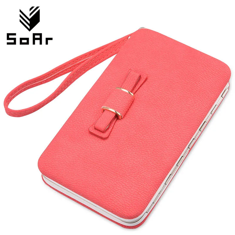 

SoAr Fashion Women Wallets Cards Holders Long Clutch Bags For Party Wedding Bow Coin Pocket Evening Bags Female Purse Hasp Black