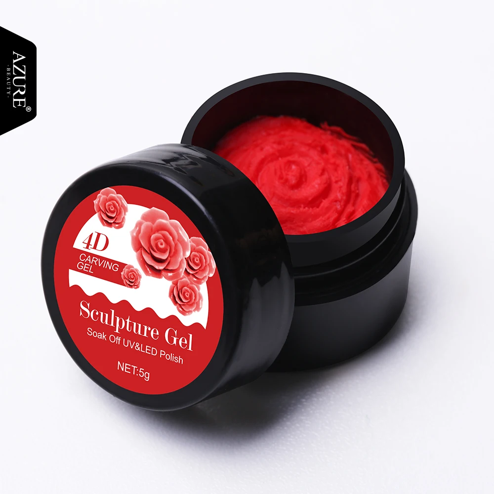 Azure Beaut 9Pcs Lot 4D Carving Nail Gel Kit Semi Permanent DIY Sculpting Nail Varnish Clay 5