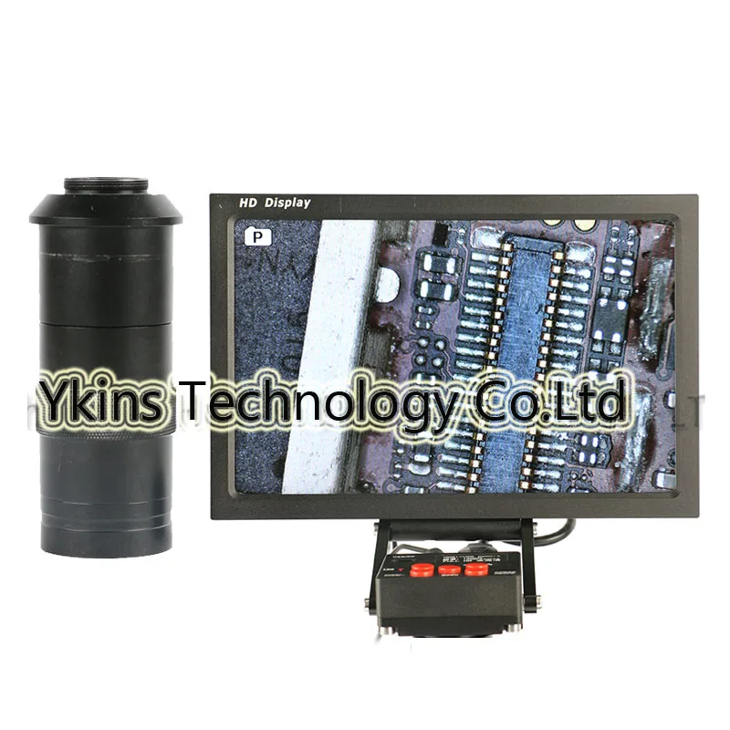 16MP 1080P HDMI видео промышленный микроскоп камера TF карта видео рекордер+ 1" HD ips lcd монитор+ 100xc-крепление Lnes для PCB